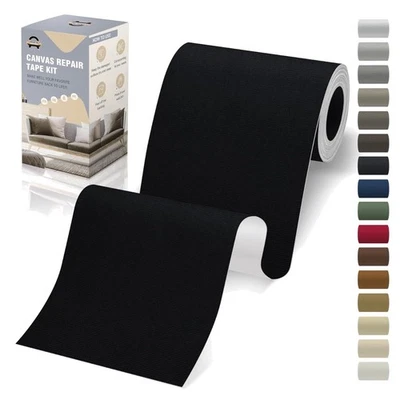 Flicken Selbstklebend Stoff, 10 x 200 cm Leinwand Selbstklebender Stoff, Schw... - Bild 1 von 4