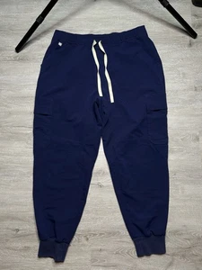 FIGS M22SW2008S Blue Cargo Jogger Drawstring Scrub Pants SIZE LARGE Short - Picture 1 of 7