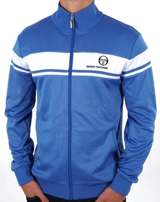 Sergio Tacchini Men's Masters Track Top Blue/White - Retro Tracksuit Jacket - Image 1 of 3