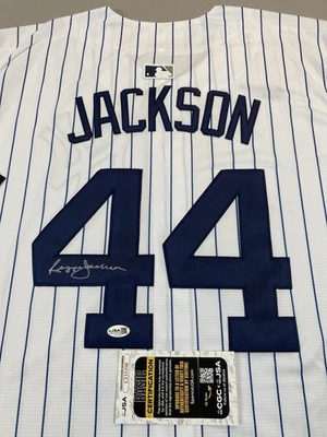 NEW YORK YANKEES- REGGIE JACKSON AUTOGRAPH #44 PINSTRIPE NIKE JERSEY JSA CI33398 - Image 1 of 4
