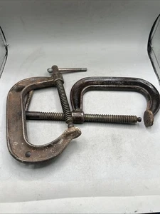 (2) ARMSTRONG 78-404  4" HEAVY DUTY C-CLAMP DROP FORGED USA - Picture 1 of 13