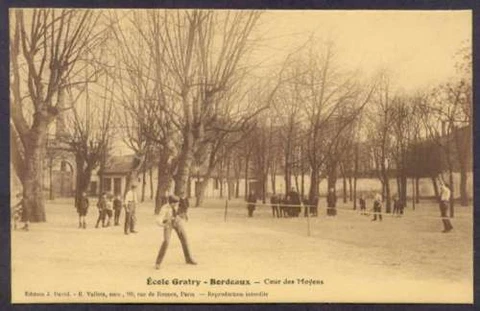 France Postcard Ecole Gratry Bordeaux Moyens Tennis Cover