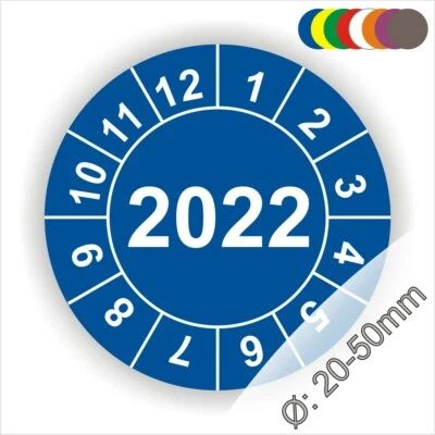 PRINTENGEL © UVV Prüfplakette Jahresplaketten Aufkleber Ø 20-50mm ASR,TRBS,DGUV,BetrSichV,BGV