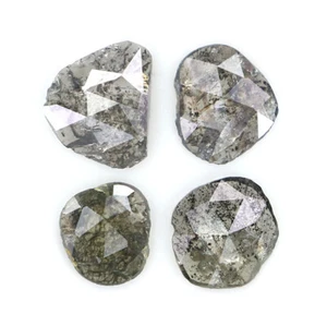 1.02 Ct Natural Loose Slice Shape Diamond 4.80 MM Salt And Pepper Diamond LQ2513 - Picture 1 of 8