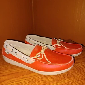 Crocs Wrap Colorlite Mocasín Rojo Pimienta/Tumbleweed Mujer Talla 8 Barco Zapatos Sin Cordones - Imagen 1 de 8