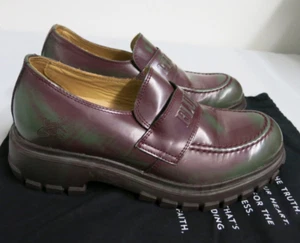 Mocassino John Fluevog viola verde penny taglia 6 uomo 8 donna - Foto 1 di 10
