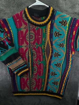 COOGI Pure New Wool Sweater Colorful Pullover Knit Soft XL Adult Crew Neck - Image 1 of 4