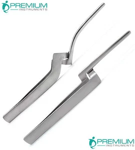 2 piezas de pinza de papel articulado curvado, recto 6 "instrumentos quirúrgicos dentales - Imagen 1 de 3