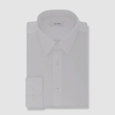 $80 Camisa de vestir Calvin Klein para hombre ajuste regular blanca texturizada talla 15 32/33 Foto 1 de 3