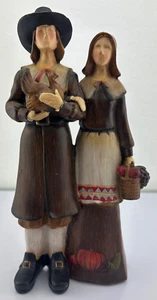 Thanksgiving 2008 table pieces Pilgrim Man & Woman Figurine Couple. 11.5” - Picture 1 of 7