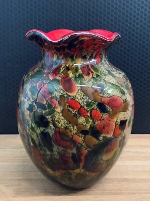 Glasvase Vase Blumenvase Kunstvase Tischvase Glaskunst Murano Stil Deko Blumen - Bild 1 von 4