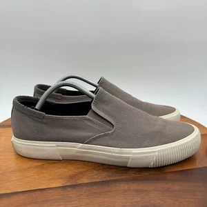 All Saints Shoes Mens 12 Manny Gray Slip On Canvas Casual Walking Sneakers - Picture 1 of 12