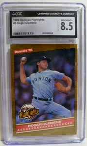 1986 Donruss Highlights Roger Clemens #5 Boston Red Sox CGC 8.5 NM/Mint+ - Picture 1 of 2
