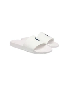 RALPH LAUREN Mens 809852071 P-EE White Slippers Logate 001 WHITE/NAVY