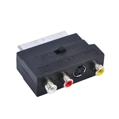 SCART Male to 3 RCA Female Adapter TV AV S-Video Input Output for 21Pin - Image 1 of 4