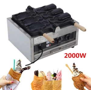 3 Fish Open Mould Waffle Maker Ice Cream Taiyaki Machine with Timer Temp Control - Picture 1 of 20