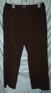 Liz Claiborne Audra Dark Brown Mid Rise Straight Leg Dress Pants PM - Picture 1 of 4