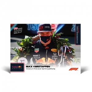 2021 TOPPS NOW F1 #33 MAX VERSTAPPEN - VICTORY IN FIRST EVER SPRINT QUALIFYING - Picture 1 of 2