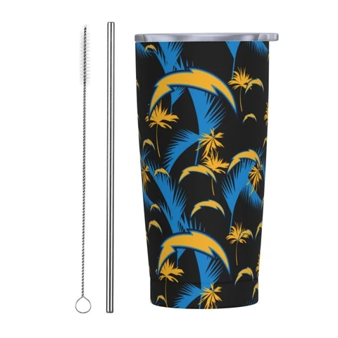 San Diego Chargers Stainless Steel Mug 20oz Car Straw Cup Portable Coffee Cup Cover