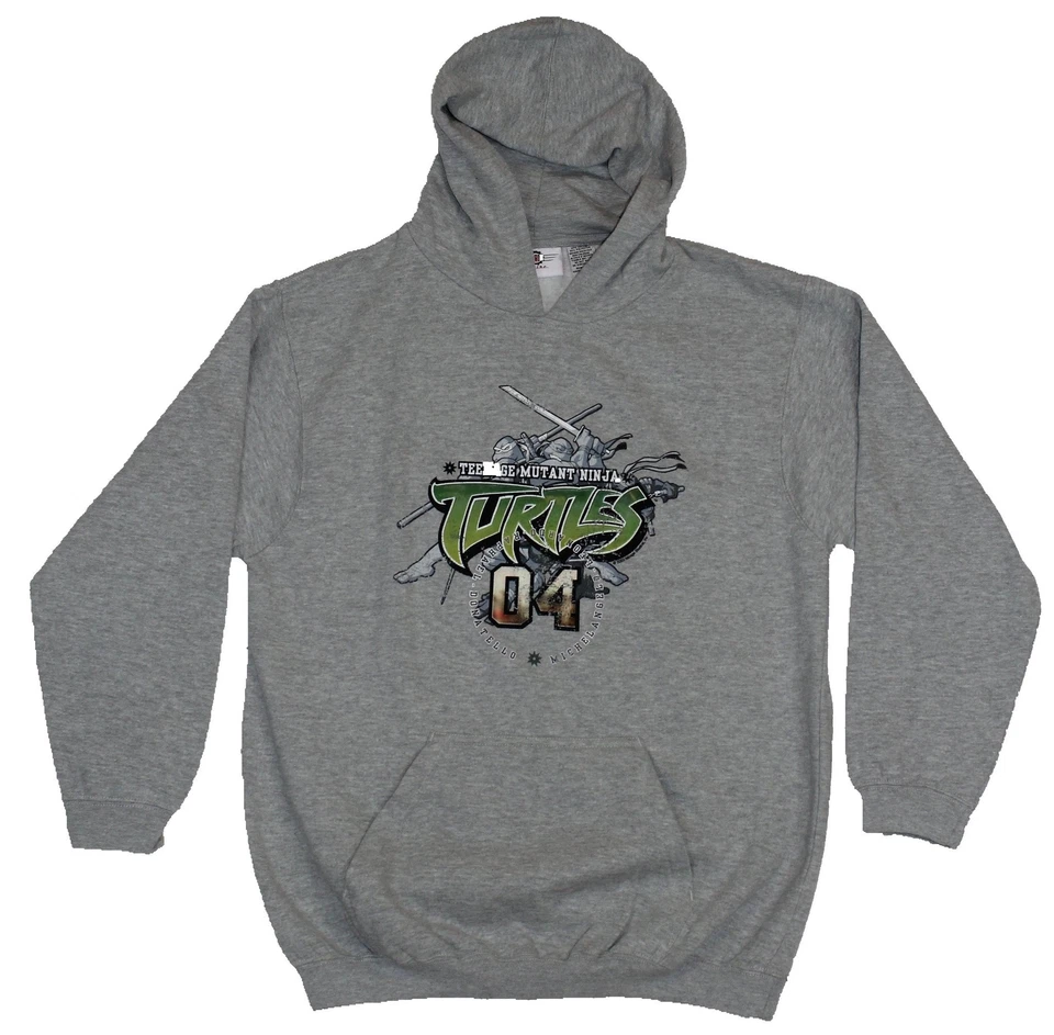 Sudadera con Capucha Teenage Mutant Ninja Turtles Para Hombre - TMNT 04 Número Simple Logo Imagen Foto 1 de 1