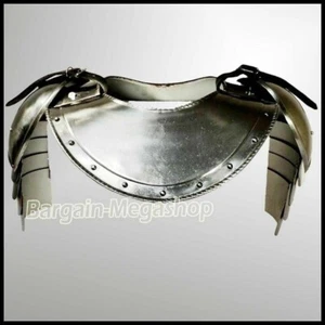 Medieval Gorget Spaulders Arm & Shoulder Set Re-enactment Knight Pauldrons - Picture 1 of 5