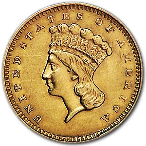1857 $1 Indian Head Gold AU - SKU#30323 Cover