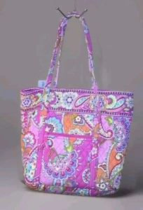 Vera Bradley Shoulder Bag Pink Paisley Floral Quilted Front Pocket Clasp 17.5×17 - Picture 1 of 17