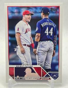 2023 Topps Update Bright Future MIKE TROUT & JULIO RODRIGUEZ #US132 - Angels/M's