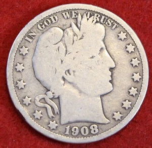 1908-O Barber Half Dollar 90% Silver Coin Circulated BH504 - Picture 1 of 2