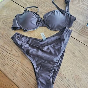 Shein Stylish Brown Bikini Set Women's Large New - Picture 1 of 5