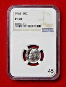 1962 Roosevelt Silver Dime NGC PF68 - Free USA Shipping - Picture 1 of 8