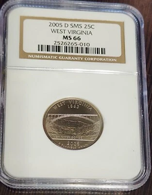 2005-D SMS 25C West Virginia State Quarter NGC MS66 - Image 1 of 2