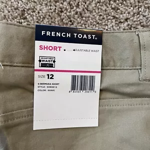 French Toast Girls Bermuda Shorts Size 12 Khaki Adjustable Waist Stretch NWT - Picture 1 of 3