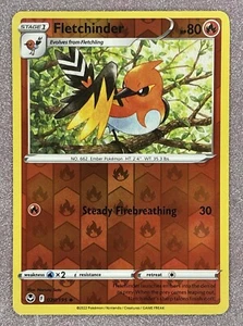 Pokemon Juego de Cartas Coleccionables Fletchinder 028/195 Silver Tempest Holograma Inverso Inglés 2022 Casi Nuevo - Imagen 1 de 2