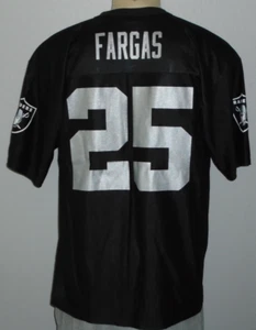 Camiseta deportiva de fútbol americano negra de colección Justin Fargas #25 Oakland Raiders Team NFL para hombre L NUEVA - Imagen 1 de 7
