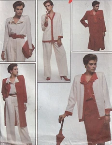 Style 4917 Duster Coat Cardigan Blouse Top Pants Skirt Pattern Sz 8 10 12 - Picture 1 of 9