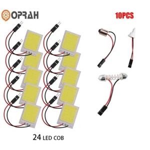 10pcs 24SMD COB White LED T10 BA9S Car Interior Panel Light Dome Map Lamp Bulbs - Bild 1 von 14