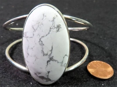 Attunement Howlite and Sterling Silver Cuff Bracelet - Image 1 of 4