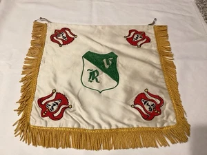 Vintage Shriners Royal Order of Jesters Flagge Gold Fransen doppelseitig 15” x 15” - Bild 1 von 19