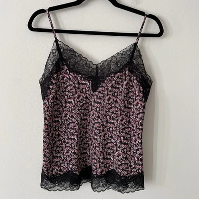 Express Delicado Negro Floral Encaje Ribete Cami Talla S Y2K Fairy Grunge Whimsigoth Foto 1 de 4