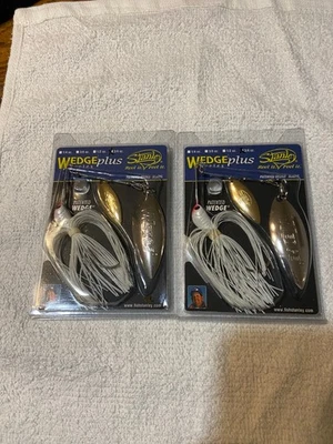 2 cebos giratorios Stanley Wedge Plus 3/4 oz blancos nuevos en paquete Foto 1 de 4