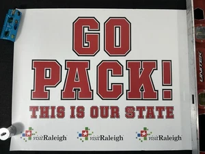 NC State Wolfpack Go Pack Poster Besuch Raleigh Schild 20x16 in College Sport - Bild 1 von 12