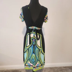 Snap Dress, Large, Cap Sleeve, V Neck, Knee Length, Women's - Picture 1 of 4