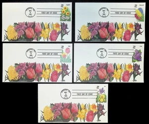 US FDC # 2760-2764 29c Flowers  Edken 5 FDC's  1993, 9Q592 - Picture 1 of 1