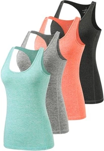 Workout Tank Tops for Women Racerback Athletic Tanks Running Exercise Gym Tan... - Picture 1 of 6