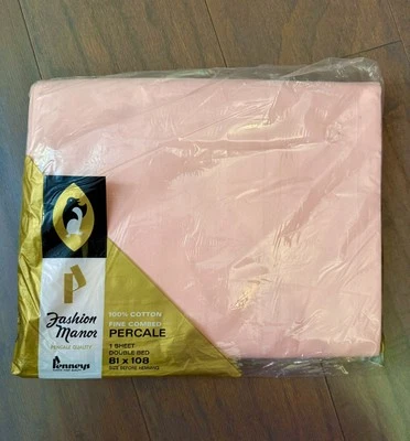 De Colección Penneys Moda Manor Algodón Percal Doble Sábana Plana ROSA NOS JC Penney Foto 1 de 4