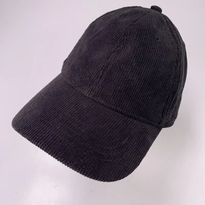 Gorra de béisbol ajustable de pana negra lisa en blanco sin marca Foto 1 de 4