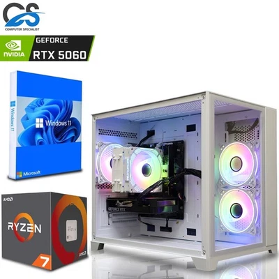 Ultra Fast Gaming PC Ryzen 7 7700 32GB DDR5 NVIDIA RTX 5060 1TB NVMe M.2 Wins 11 - Image 1 of 4