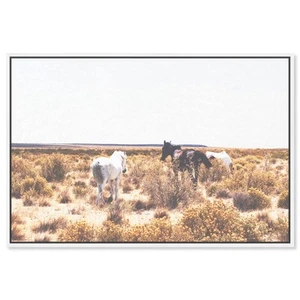 Country Farmhouse Canvas Print Painting Animal Wall Art 'Southwest Desert Hor... - Picture 1 of 7