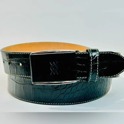 Martin Dingman Black Alligator Grain Belt with Saddle Leather Lining - Image 1 of 4